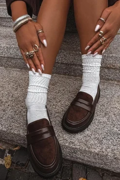 Hot Evento Mokasyny Damskie Z Eko Skóry Czekoladowe Cailen Brązowy