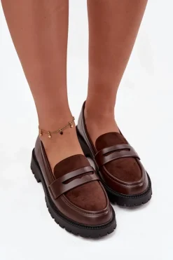 Hot Evento Mokasyny Damskie Z Eko Skóry Czekoladowe Cailen Brązowy