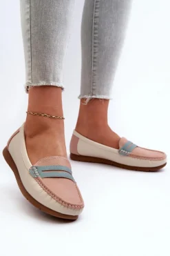 Outlet Evento Mokasyny Damskie Z Eko Skóry Różowe Vikitara