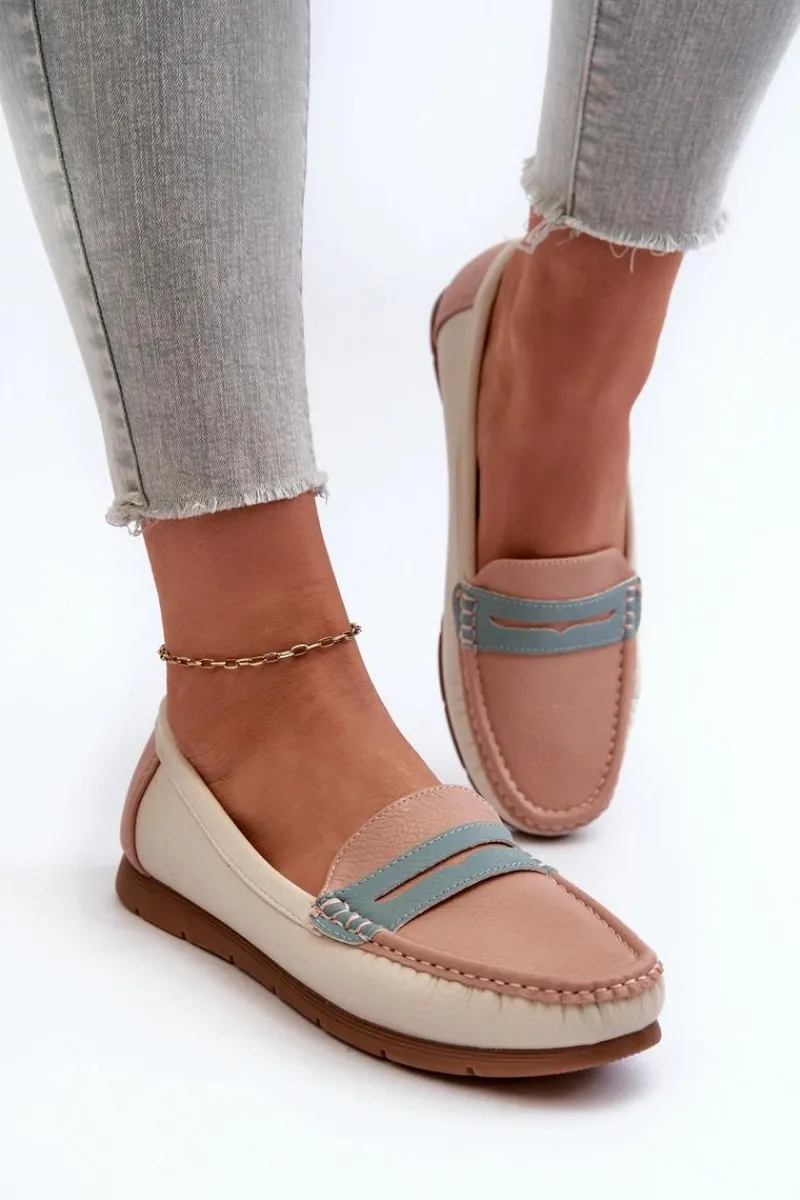 Outlet Evento Mokasyny Damskie Z Eko Skóry Różowe Vikitara