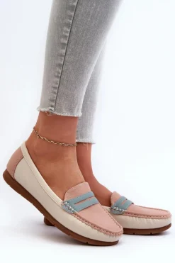 Outlet Evento Mokasyny Damskie Z Eko Skóry Różowe Vikitara