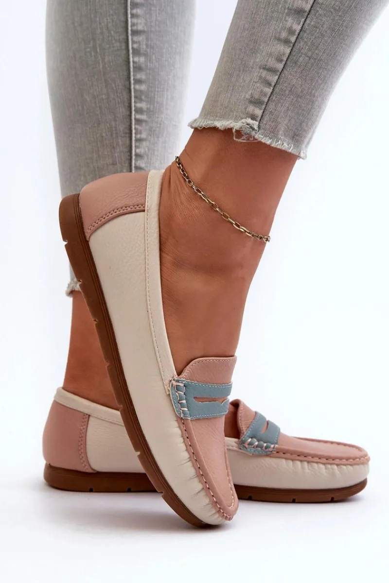 Outlet Evento Mokasyny Damskie Z Eko Skóry Różowe Vikitara