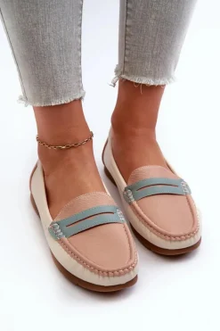 Outlet Evento Mokasyny Damskie Z Eko Skóry Różowe Vikitara