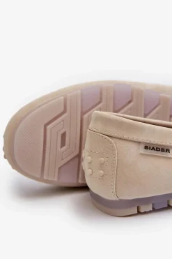 Loafersy Damskie|Mokasyny Damskie Skórzane></noscript>Boto Mokasyny Damskie Z Eko Skóry Jasnobeżowe Celoria Beżowy