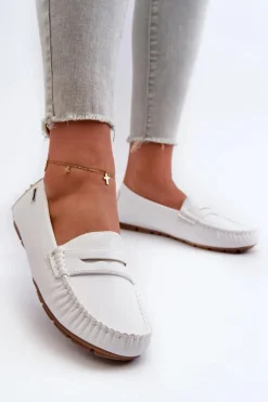 Boto Mokasyny Damskie Z Eko Skóry Białe Rerceria