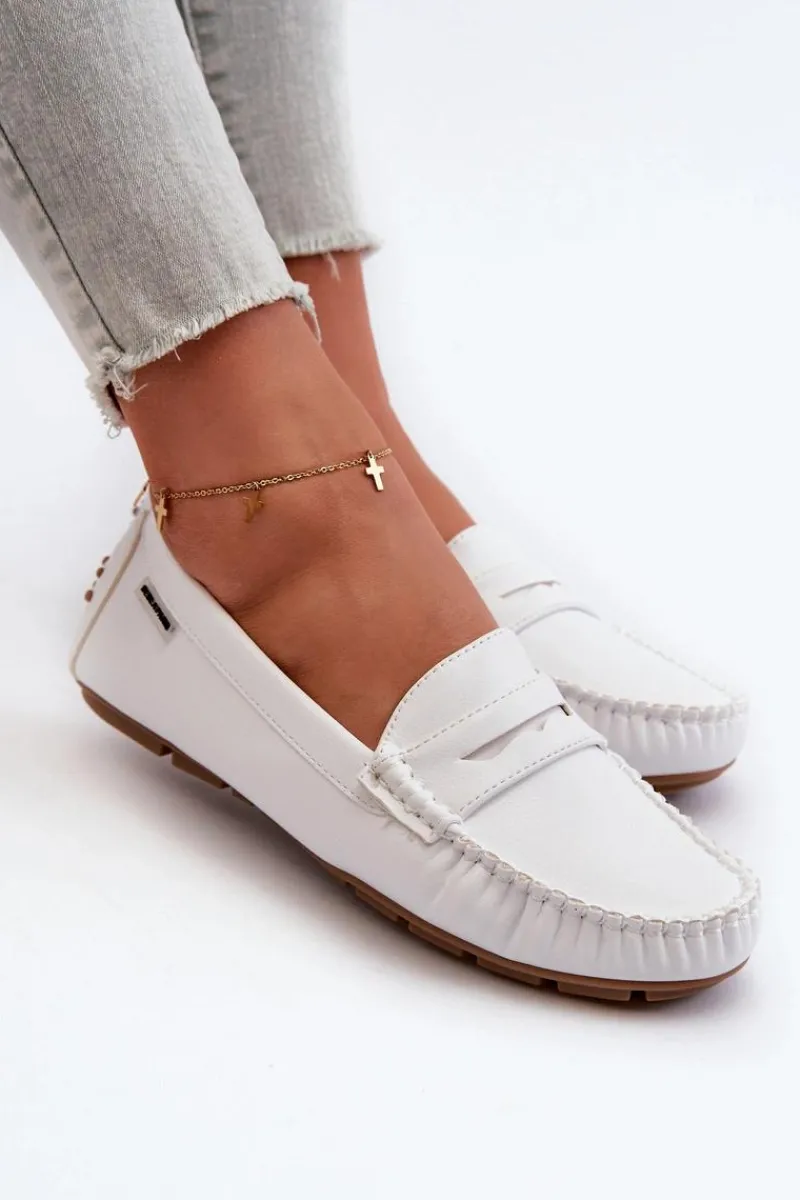 Boto Mokasyny Damskie Z Eko Skóry Białe Rerceria