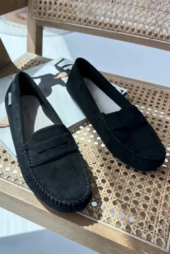 Hot Mokasyny Damskie Z Eko Zamszu Czarne Rerceria Damskie Loafersy Damskie|Mokasyny Damskie Skórzane