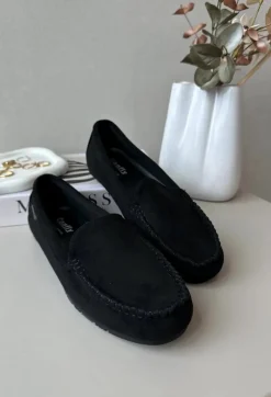 Online Mokasyny Damskie Z Eko Zamszu Czarne Amrutia Damskie Loafersy Damskie|Mokasyny Damskie Zamszowe