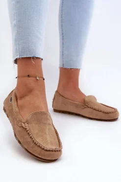 Mokasyny Damskie Z Eko Zamszu Brązowe Amrutia Damskie Loafersy Damskie|Mokasyny Damskie Zamszowe