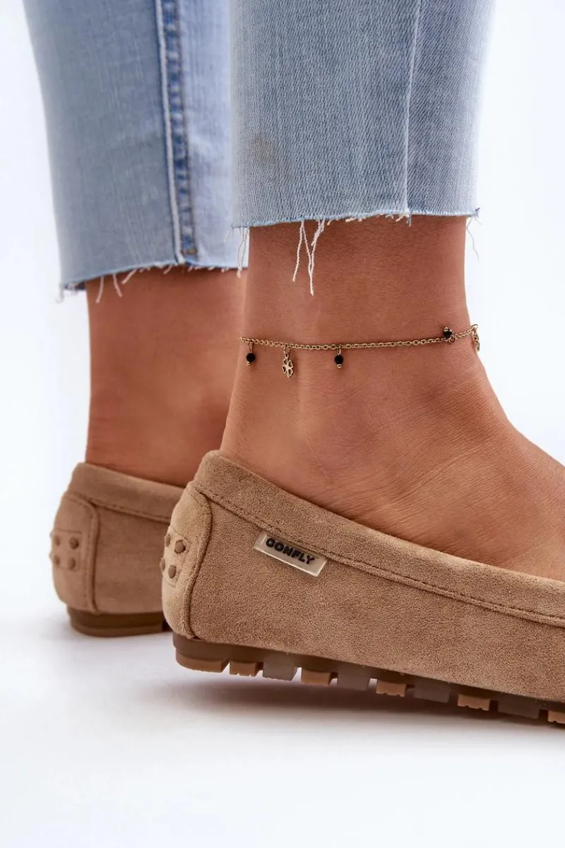 Mokasyny Damskie Z Eko Zamszu Brązowe Amrutia Damskie Loafersy Damskie|Mokasyny Damskie Zamszowe