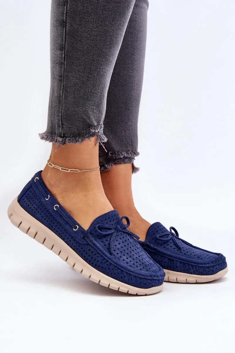 Online Mokasyny Damskie Z Kokardą Granatowe Reece Damskie Loafersy Damskie|Mokasyny Na Platformie