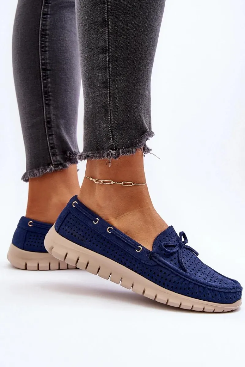 Online Mokasyny Damskie Z Kokardą Granatowe Reece Damskie Loafersy Damskie|Mokasyny Na Platformie