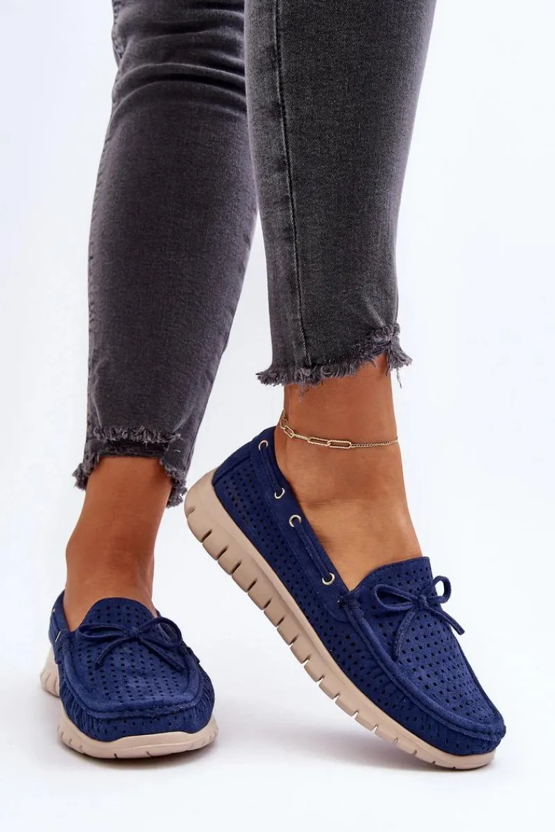 Online Mokasyny Damskie Z Kokardą Granatowe Reece Damskie Loafersy Damskie|Mokasyny Na Platformie