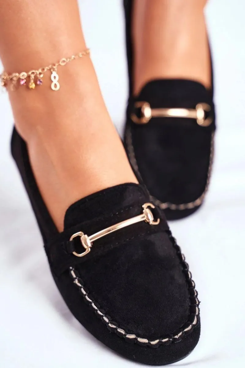 Best Boto Mokasyny Damskie Zamszowe Czarne Dive