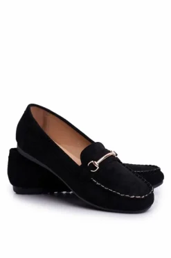 Best Boto Mokasyny Damskie Zamszowe Czarne Dive