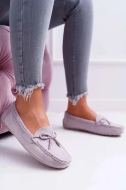 Best Mokasyny Damskie Zamszowe Komfortowe Szare Buggy Damskie Mokasyny Damskie Zamszowe