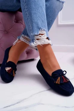 Mokasyny Damskie Zamszowe><noscript><img width=