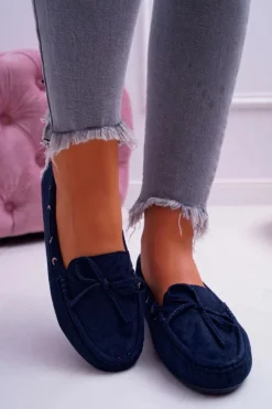 Discount Damskie buty S.Barski Mokasyny Damskie Zamszowe Granatowe S.Barski Gustoben