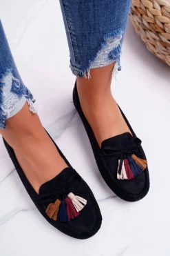 Best Mokasyny Damskie Zamszowe Czarne S.Barski A199 Mohabe Damskie Mokasyny Damskie Zamszowe