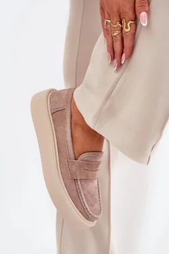 Mokasyny Damskie Zamszowe><noscript><img width=