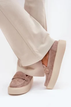 Mokasyny Damskie Zamszowe><noscript><img width=