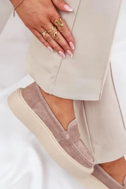 Mokasyny Damskie Zamszowe><noscript><img width=