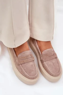 Mokasyny Damskie Zamszowe><noscript><img width=