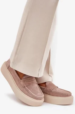 Mokasyny Damskie Zamszowe><noscript><img width=