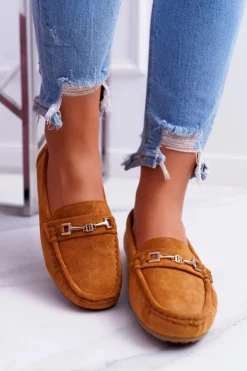 Discount Mokasyny Damskie Zamszowe Comfort Camel Anzio Damskie Mokasyny Damskie Zamszowe