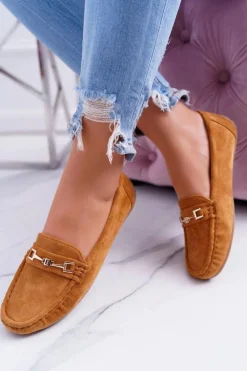 Discount Mokasyny Damskie Zamszowe Comfort Camel Anzio Damskie Mokasyny Damskie Zamszowe