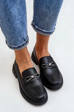 Loafersy Damskie|Mokasyny Damskie Skórzane></noscript>Buty damskie Vinceza Mokasyny Damskie Ze Skóry Naturalnej Vinceza 62181 Czarne