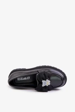 New Buty damskie Vinceza Mokasyny Dziewczęce Z Kokardą Eko Skórzane Czarne Avallesa