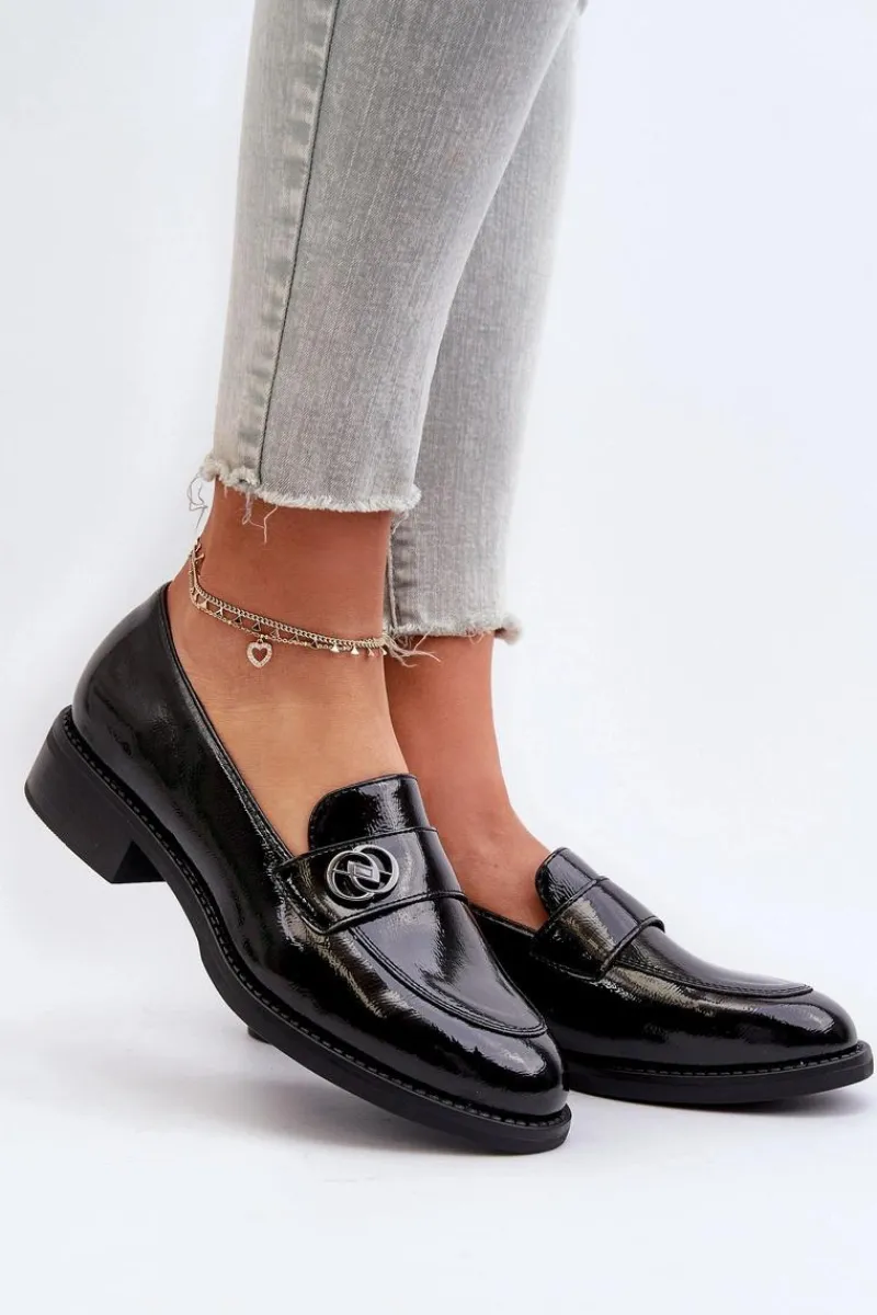 New Mokasyny Lakierowane Damskie Czarne Dilhela Damskie Mokasyny Damskie Lakierowane|Mokasyny Damskie Skórzane