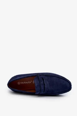 Sale Boto Mokasyny Męskie Eko Zamszowe Granatowe Nedlin