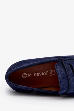 Sale Boto Mokasyny Męskie Eko Zamszowe Granatowe Nedlin