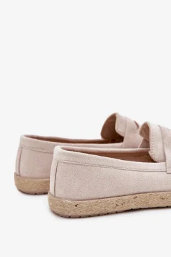 Clearance Boto Mokasyny Męskie Z Plecionką Beżowe Fiamar Beżowy