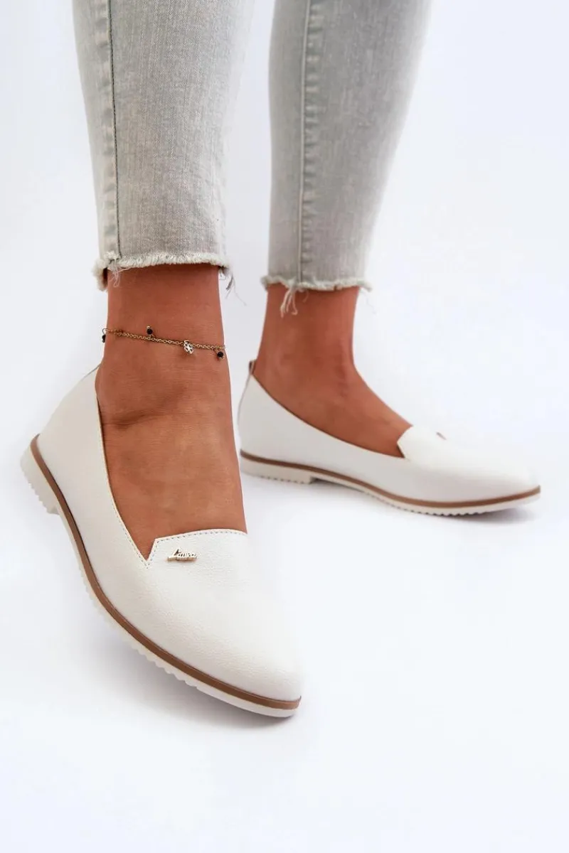 Hot Boto Mokasyny Na Płaskim Obcasie Damskie Białe Enzla