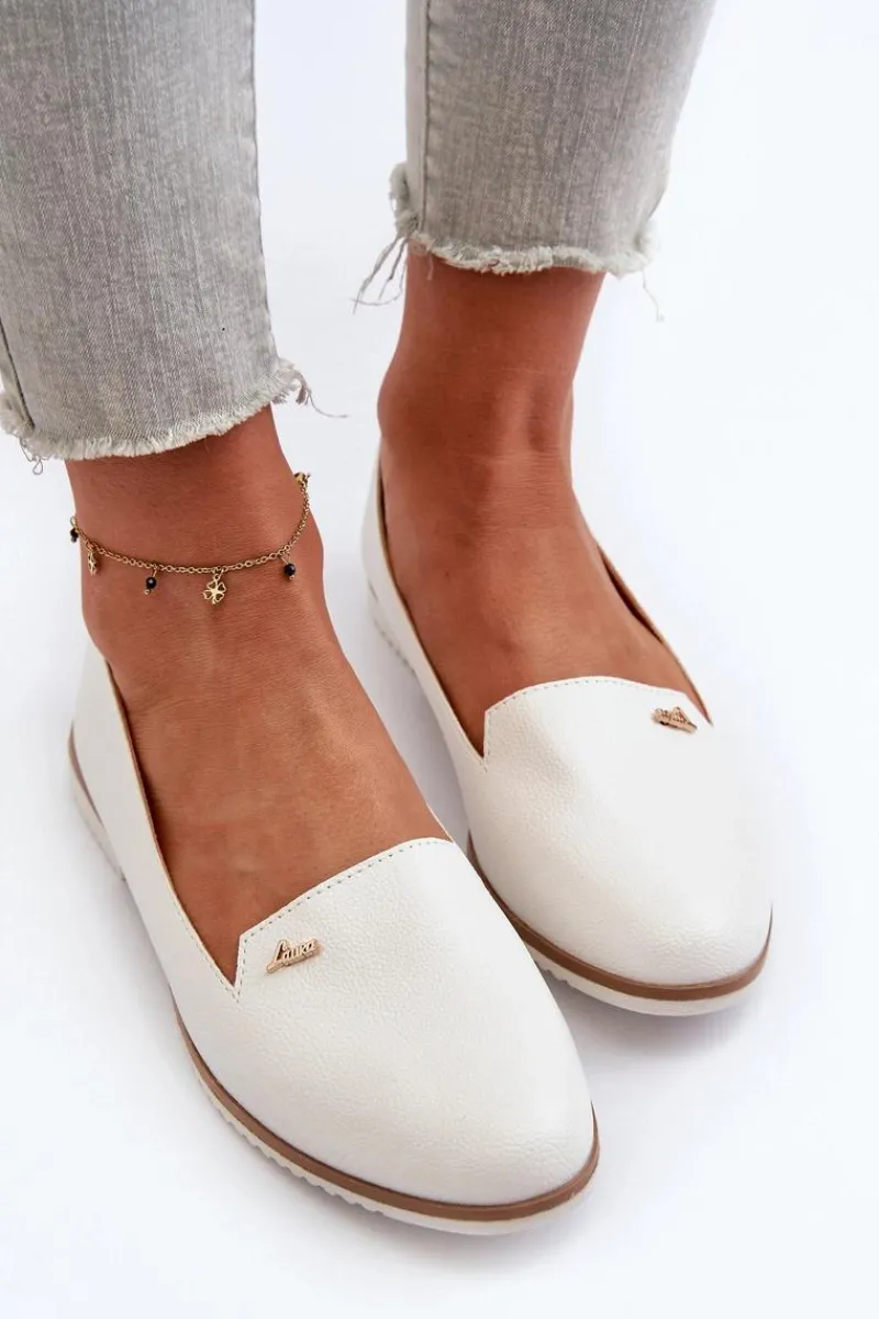 Hot Boto Mokasyny Na Płaskim Obcasie Damskie Białe Enzla