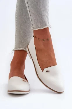 Hot Boto Mokasyny Na Płaskim Obcasie Damskie Białe Enzla