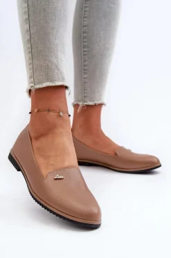 Mokasyny Na Płaskim Obcasie Damskie Brązowe Enzla Damskie Loafersy Damskie|Mokasyny Damskie Skórzane