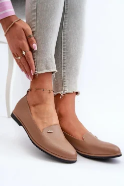 Mokasyny Na Płaskim Obcasie Damskie Brązowe Enzla Damskie Loafersy Damskie|Mokasyny Damskie Skórzane