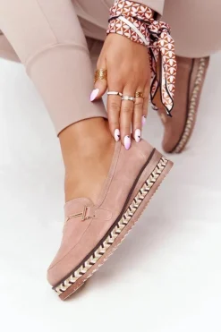 Best Laura Messi Mokasyny Na Platformie 2284 Różowe