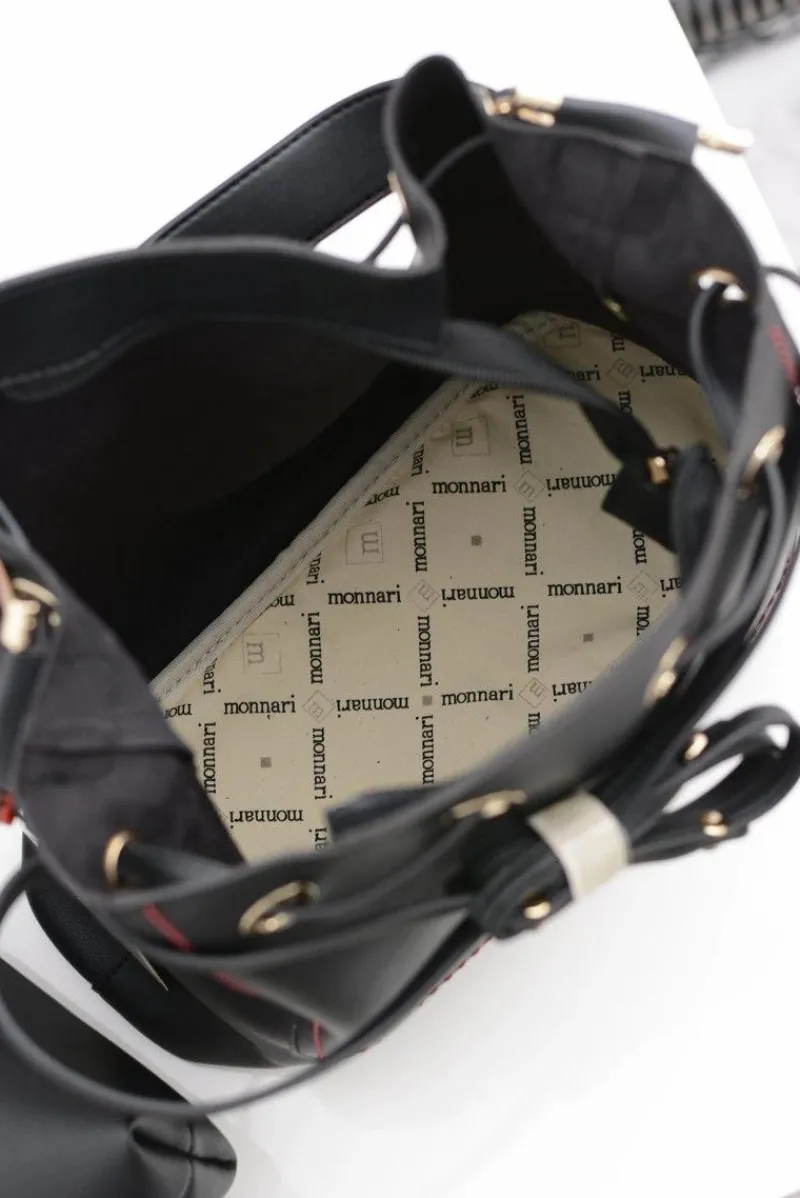 Online Czarna Damska Torba Worek Na Ramię Torebki Monnari|Torebki Klasyczne