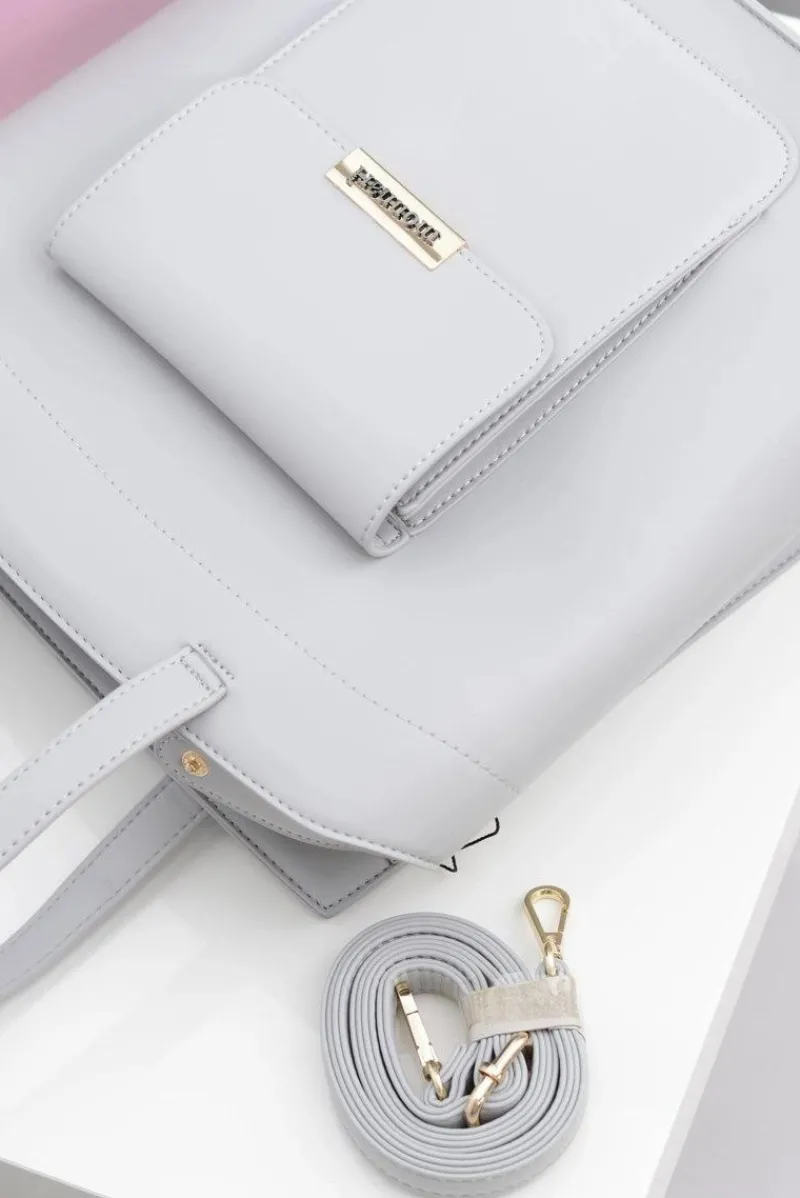 Torebki Monnari|Torebki Klasyczne>Monnari Minimalistyczna Szara Torba Damska Z Kieszenią