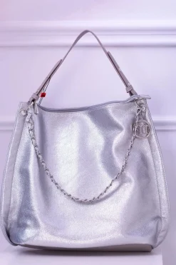 Torebki Monnari|Torebki Klasyczne>Monnari Srebrna Torba Worek Shopper BAGA750