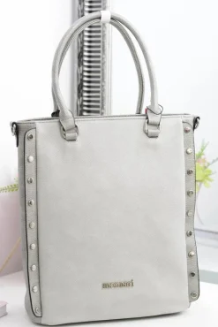 Best Szara Klasyczna Miejska Torba Z Nitami Torebki Monnari|Torebki Klasyczne