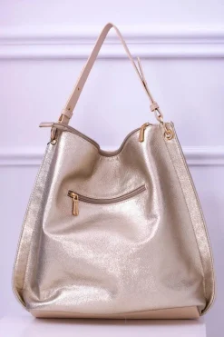 Outlet Monnari Złota Torba Worek Shopper BAGA750