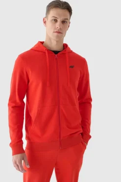 Bluzy Męskie|Odzież 4F>4F Męska Bluza Dresowa Na Zamek Z Kapturem WMM00TSWSM1466-60S Czerwona