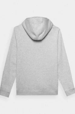 Clearance Męska Bluza Dresowa Nierozpinana Z Kapturem WMM00TSWSM1464-27M Jasnoszara Męskie Bluzy Męskie|Odzież 4F