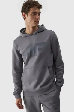 Clearance 4F Męska Bluza Dresowa Nierozpinana Z Kapturem WMM00TSWSM1464-25S Szara